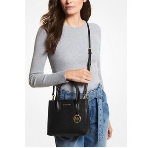 Michael Kors Mercer Black Leather crossbody bag